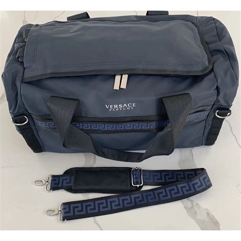 versace navy blue duffle bag for women|Versace men's shoulder bag.